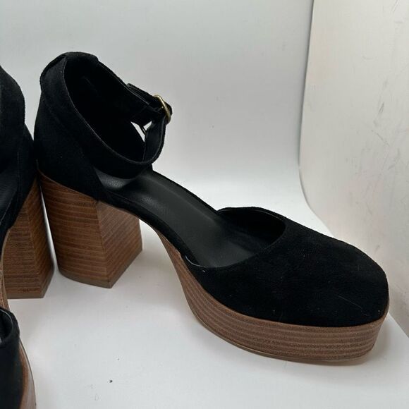 CUSHIONAIRE Women's Leather stack block heel with Memory Foam Padding 8.5 WIDE B - Picture 6 of 7